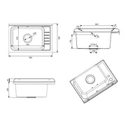 Lavatoio Pilozzo a muro 58x38 cm in polipropilene nero lucido 2051FNSCAT