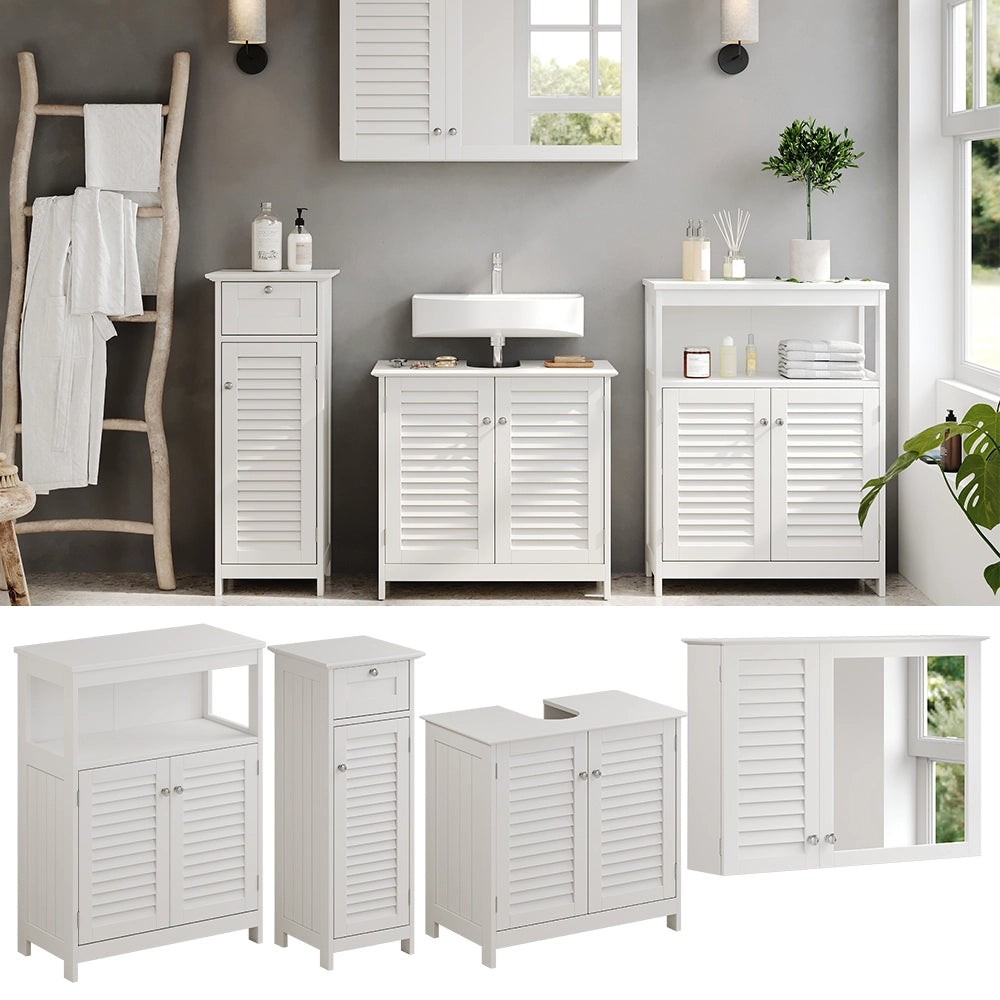 Vicco Set di mobili da bagno Bianco 4 pezzi, opzione 4