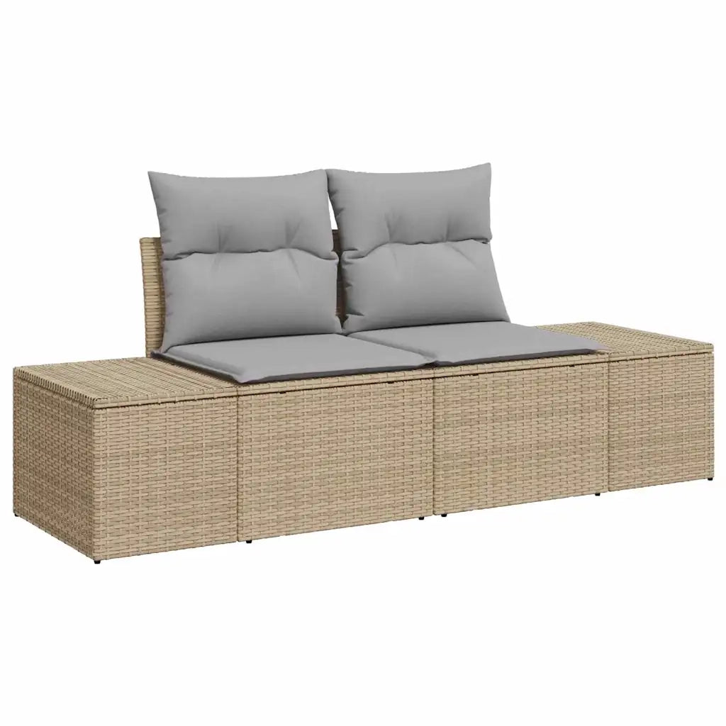 Set Divano da Giardino con cuscino 9 pcs Beige polyrattan 3347220