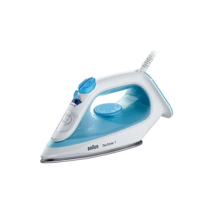 Braun TexStyle 1 Ferro da stiro a secco e a vapore Piastra in Ceramica 2000 W Blu, Bianco