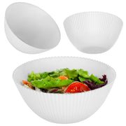 Ciotola da insalata KADAX da 15 cm in vetro per zuppe, snack e antipasti, bianca, scanalata