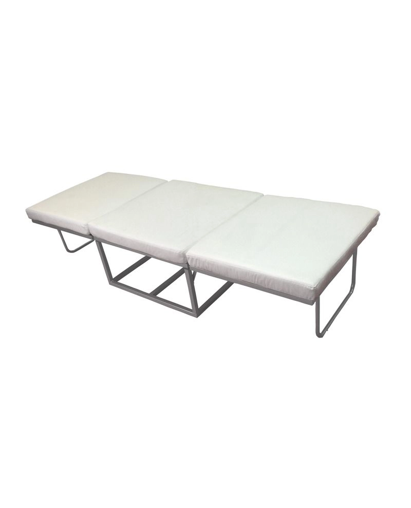 Pouf letto a scomparsa, letto richiubibile in microfibra bianco Sicorage Elly