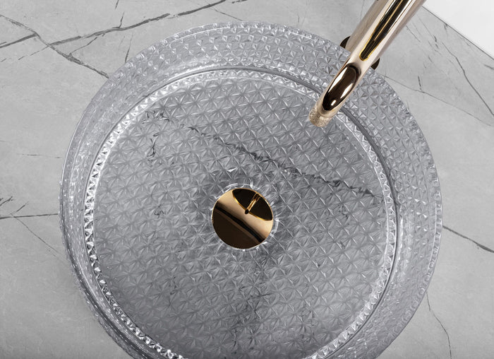 Lavabo Da Appoggio Rea Cristal Light Grey