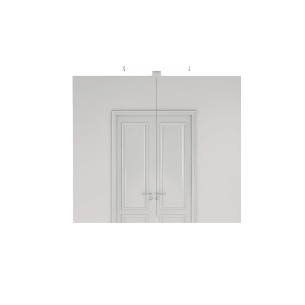 Armadietto a specchio da parete 80 cm a 2 ante con LED e presa francese; bianco