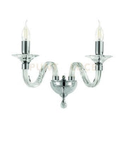 APPLIQUE GALA 2 LUCI ATTACCO E14 CRISTALLO E CROMO L.37CM