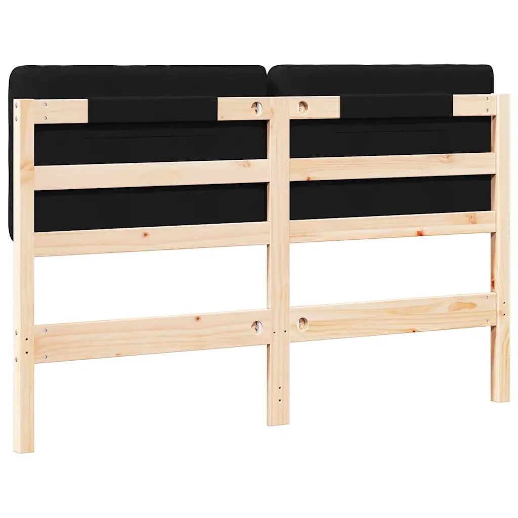 Testiera imbottita Marrone e Nero 120 cm Pino massello 880080