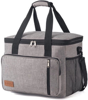 Borsa picnic per famiglia, 15L, isolata termicamente, grande zaino impermeabile per spiaggia, picnic, campeggio e viaggi, grigio