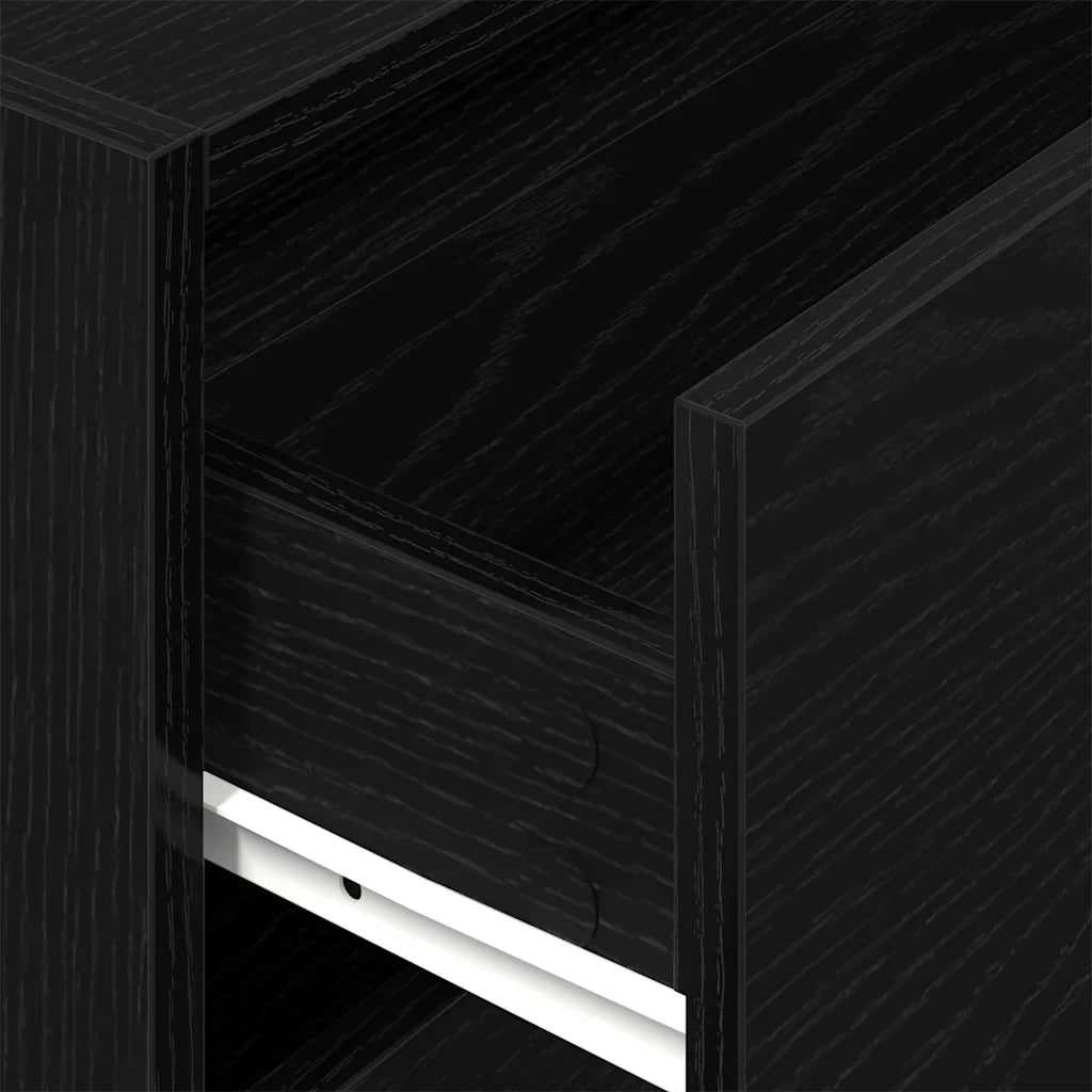 Armadio con 2 Cassetti Rovere Nero 60x31x40 cm in Truciolato 858823
