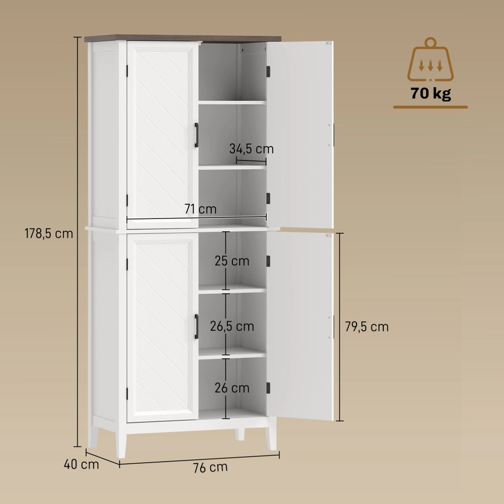 Armadio da cucina con ante ¨C zephmum ¨C bianco 76x40x178.5cm