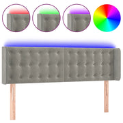 Testiera | Testata Grigio Chiaro a LED 147x16x78/88 cm in Velluto
