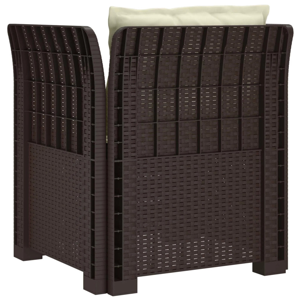 Poltrona a 1 Posto con Cuscini Aspetto Rattan PP Marrone 8011872