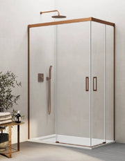Box doccia ingresso angolare 2+2 THALASSA (BASIC) 95x70 cm Rame vetro trasparente