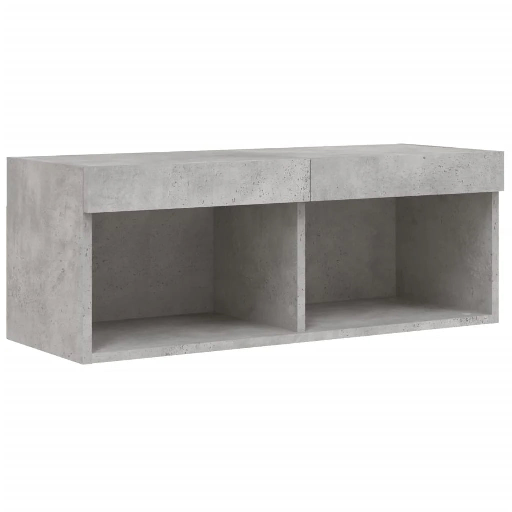 Mobile TV multimediale mensola TV credenza mobile TV per sala da pranzo soggiorno camera da letto con luci LED 80 x 30 x 30 cm grigio 02_0026615