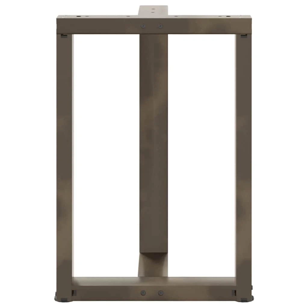 Set di 2 gambe per tavolo regolabili a forma di T 50 x 35 x 73 cm design moderno stabili acciaio nero 02_0057320