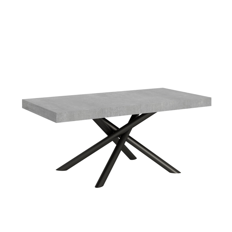 Tavolo allungabile 90x180/284 cm Famas telaio Antracite - Cemento