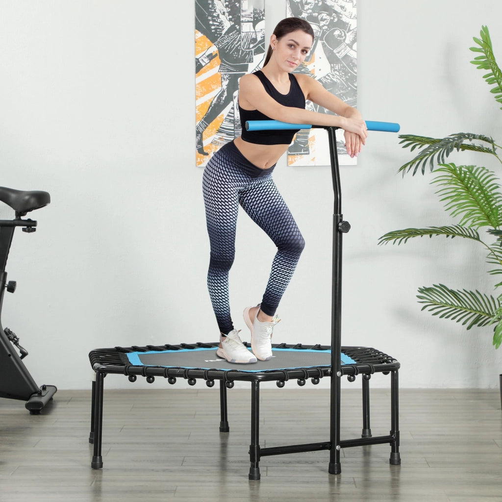 Trampolino Fitness ¨C Xylo ¨C 114x114x132 cm con maniglia regolabile 3 livelli telaio acciaio blu