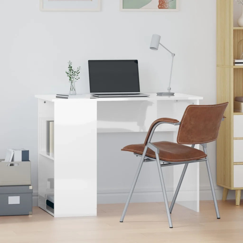 Scrivania Bianco Lucido 100x55x75 cm in Legno Multistratocod mxl 97331