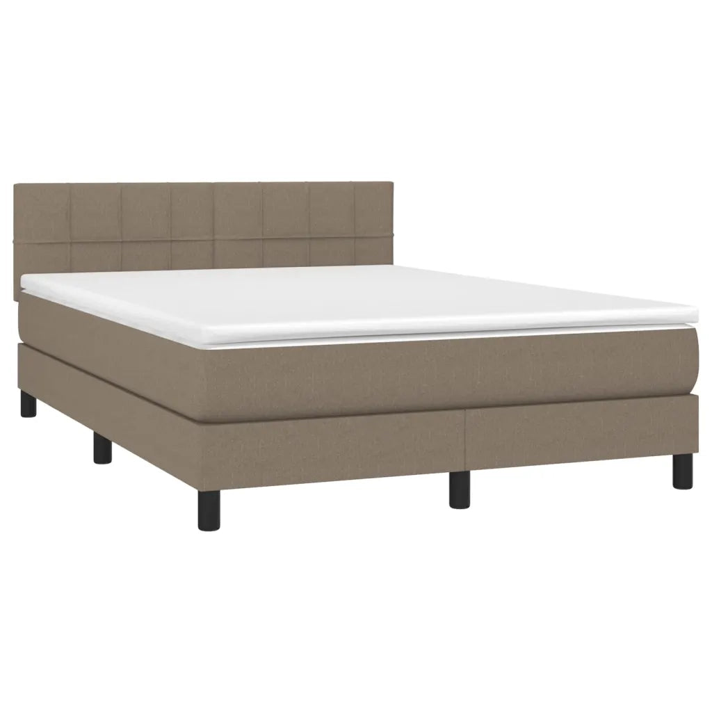 Giroletto a Molle con Materasso Tortora 140x200 cm in Tessuto