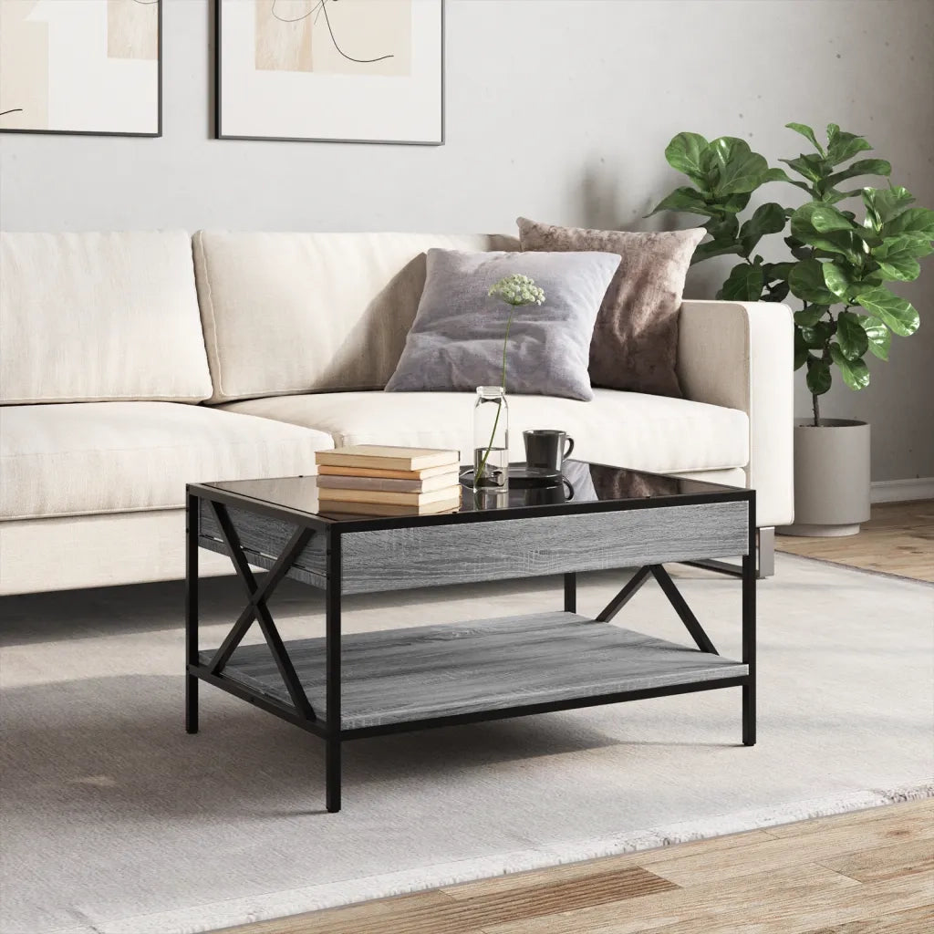 Tavolino da Salotto con LED Infinity Grigio Sonoma 70x50x38 cm 847705
