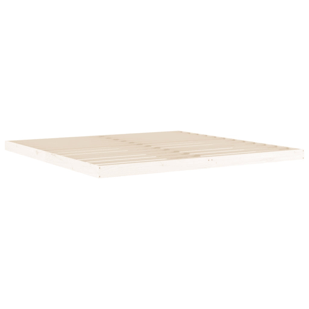 Giroletto senza Materasso Bianco 200x200 cm Legno Massello Pino 823425
