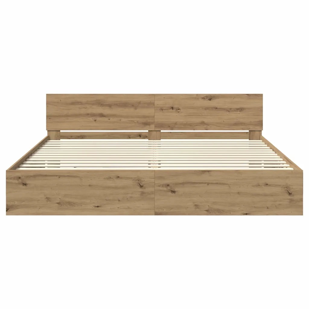 Struttura del letto-Giroletto Rovere artigianale 200 x 200 cm