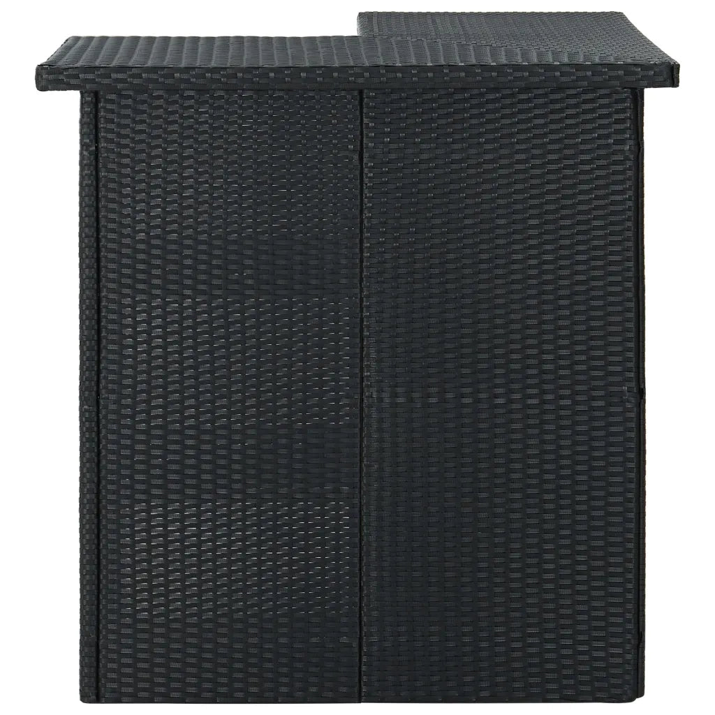 Set Bar da Giardino 8 pz con Cuscini in Polyrattan Nero 3064926