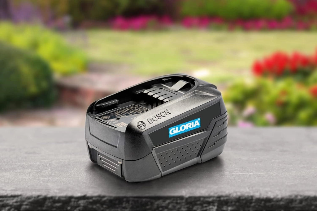 GLORIA Batteria Bosch da 18 V e 4,0 Ah, Linea POWER FOR ALL, Batteria per MultiJet 18V, MultiBrush li-on, WeedBrush li-on, compressore per nebulizzatori