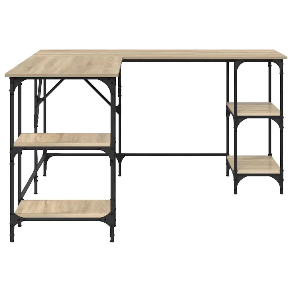 Scrivania Rovere Sonoma 139x139x75 cm in Legno Multistrato 837593