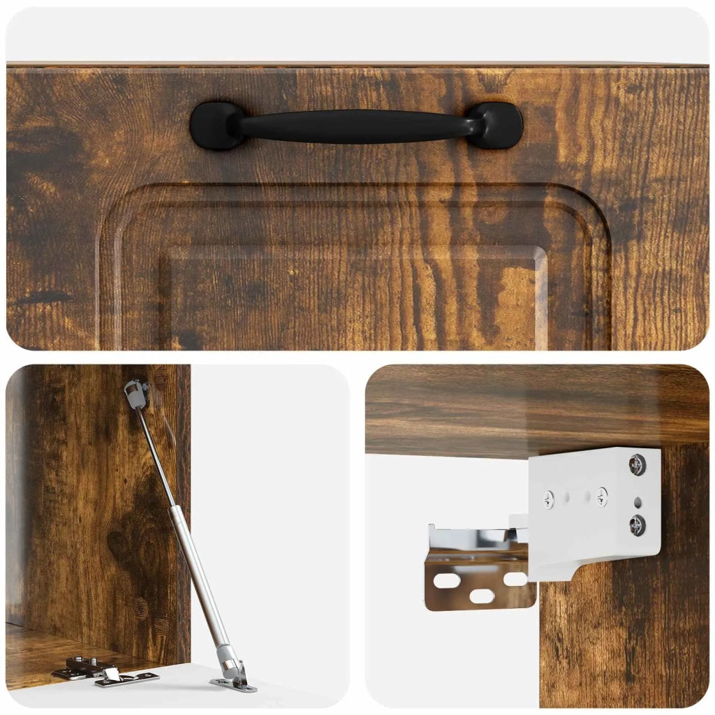 Mobile Porta TV da Muro Rovere Fumo 59,5 x 41 x 30 cm 899360