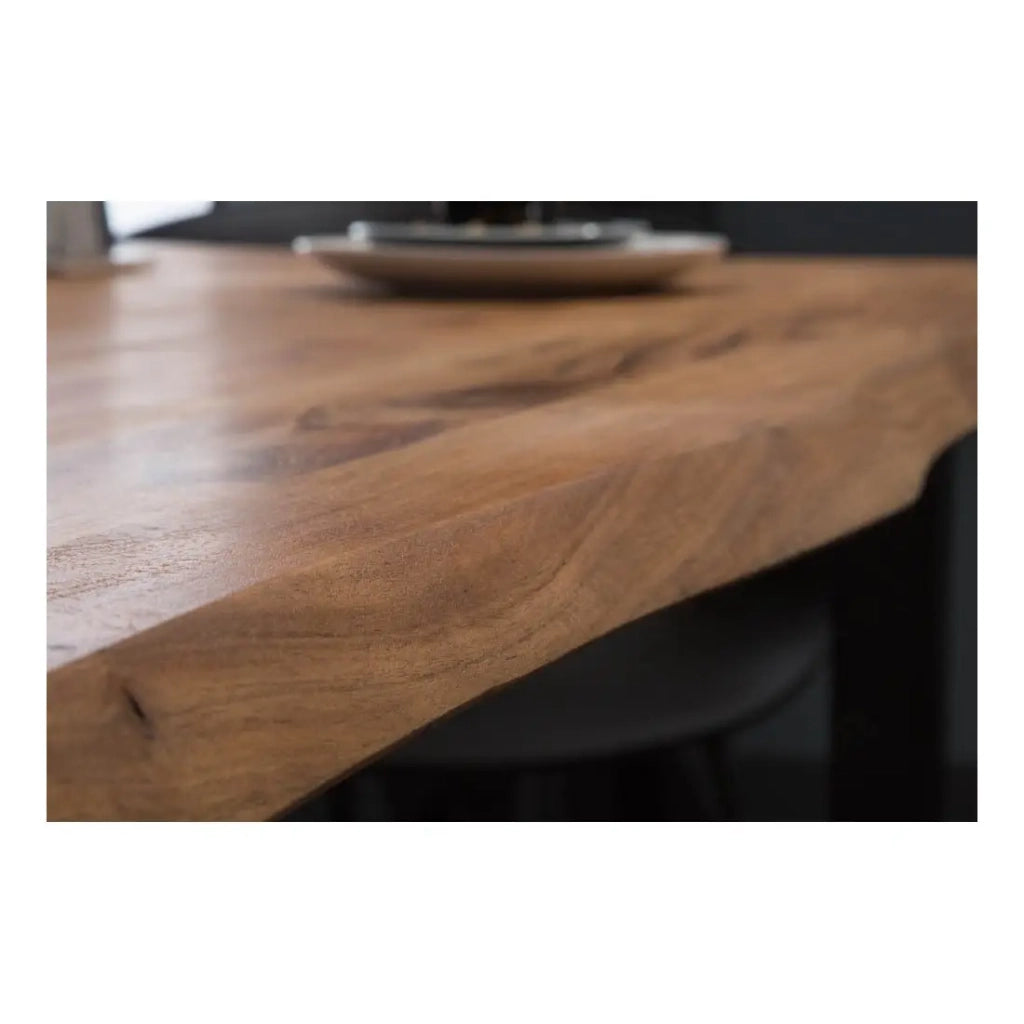Table ARKAYA 160 cm – Piano in legno di acacia selvatica verniciato e gambe in metallo nero a U – Stile industriale