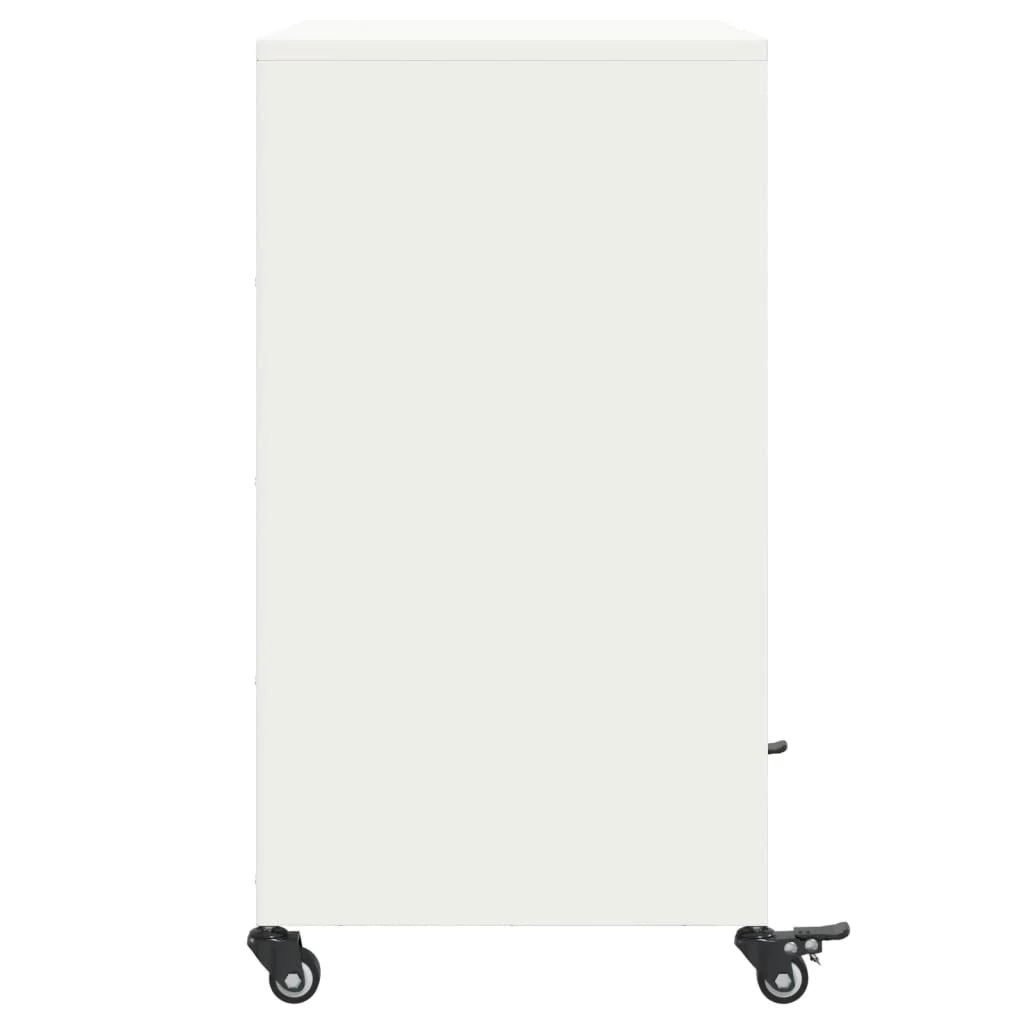 Credenza cassettiera cassettiera mobile contenitore organizer cucina soggiorno soggiorno 68,5 x 39 x 72 cm acciaio bianco 02_0030390