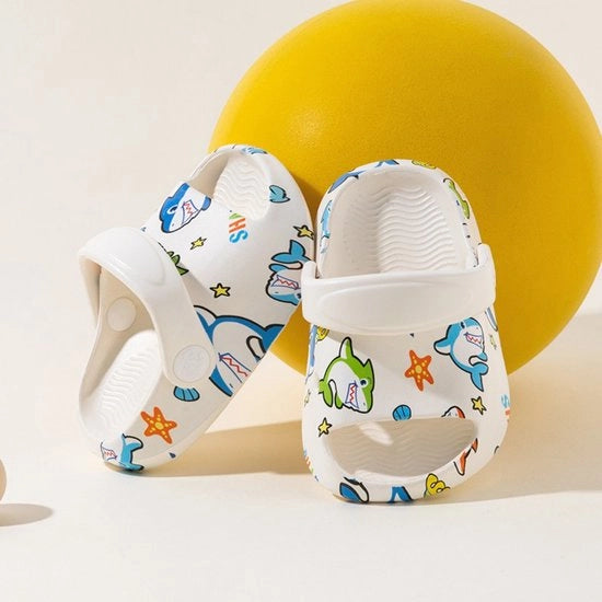 Pantofole per bambini - Scarpe antiscivolo morbide per spiaggia e piscina - Pantofole alla moda con stampa - Leggere e respiranti - Pantofole estive divertenti per bambini - Adatte per esterno, scuola, bagno, spiaggia e piscina - Taglia 16