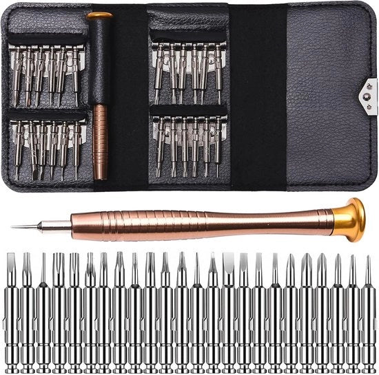 Set di 25 chiavi a croce per occhiali e occhiali da sole - Mini Torx e chiavi a gola di serpente