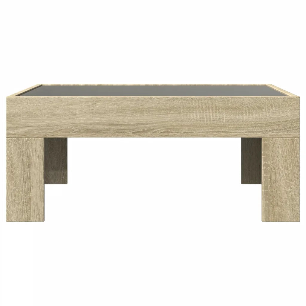vidaXL Tavolino da Salotto con LED Infinity Rovere Sonoma 70x50x30 cm