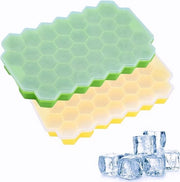 2 Set di Contenitori per Cubetti di Ghiaccio 37-Vac di Contenitori per Cubetti di Ghiaccio con Coperchio in Silicone con Certificazione LFGB per la Congelazione di Cibi per Bambini, Bevande e Whisky