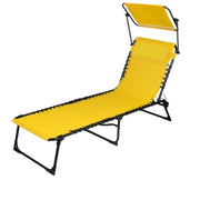 Lettino / Sdraio con parasole e cuscino colore giallo 187x85x56 cm