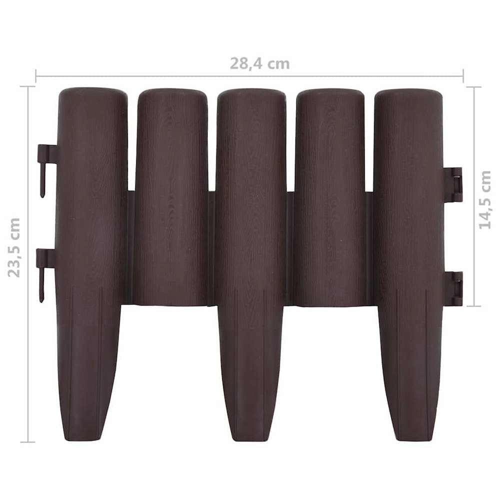 Lawn Edging, 36 Pieces, Brown, 10 M, PP