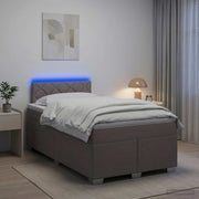 Letto con Box Spring, Materasso e LED Tortora 120 x 200 cm 3451928