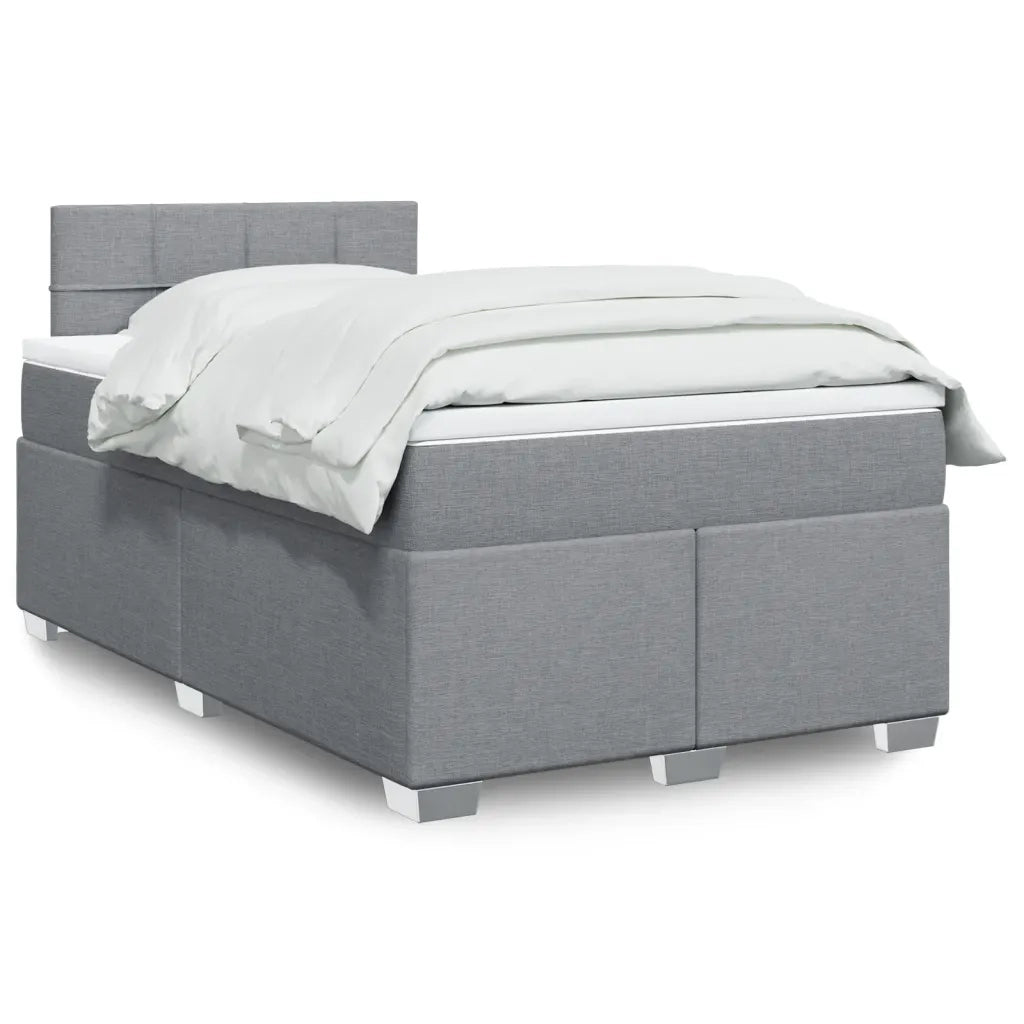 Giroletto a Molle con Materasso Grigio Chiaro 120x190cm Tessuto 3288127