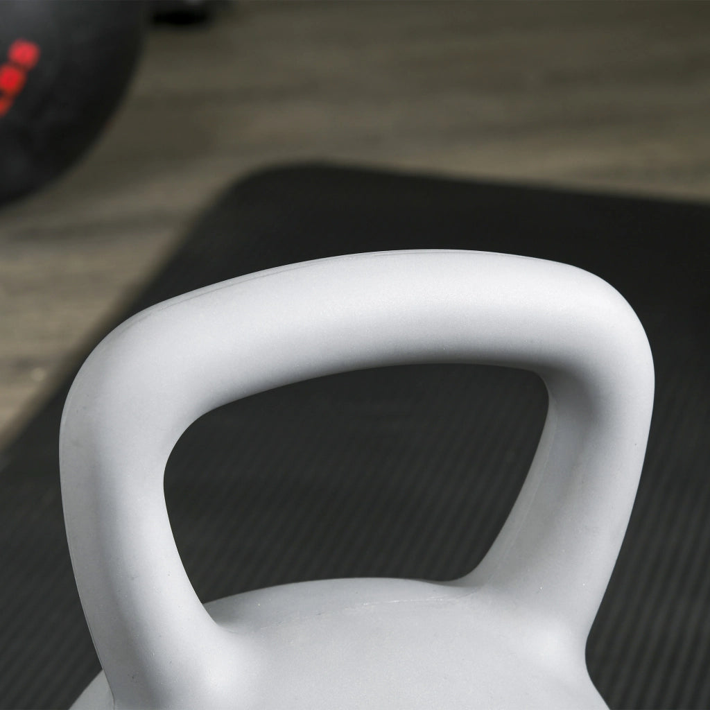 Kettlebell 4kg in PVC e Sabbia Metallica ¨C zephmum ¨C Grigio 19x19x26 cm