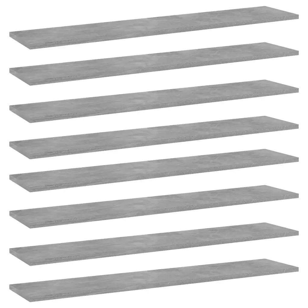 Ripiani Libreria 8 pz Grigio Cemento 100x20x1,5 cm Truciolato cod mxl 59842
