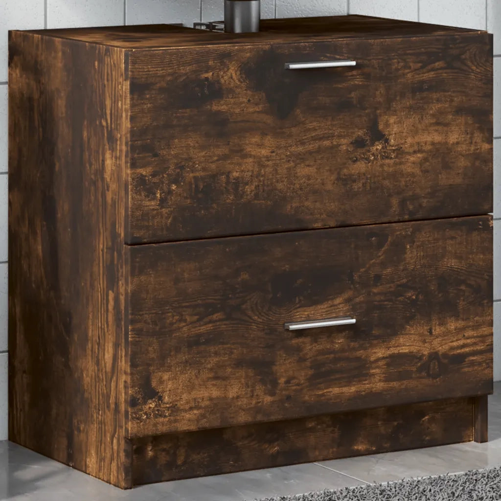 Mobile Lavabo | Armadio Lavabo Rovere Fumo 59x37x59 cm in Truciolare