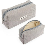 Etui a corduroy, organizzatore per ufficio, portatile, stile invernale, ideale per scuola e ufficio (grigio)