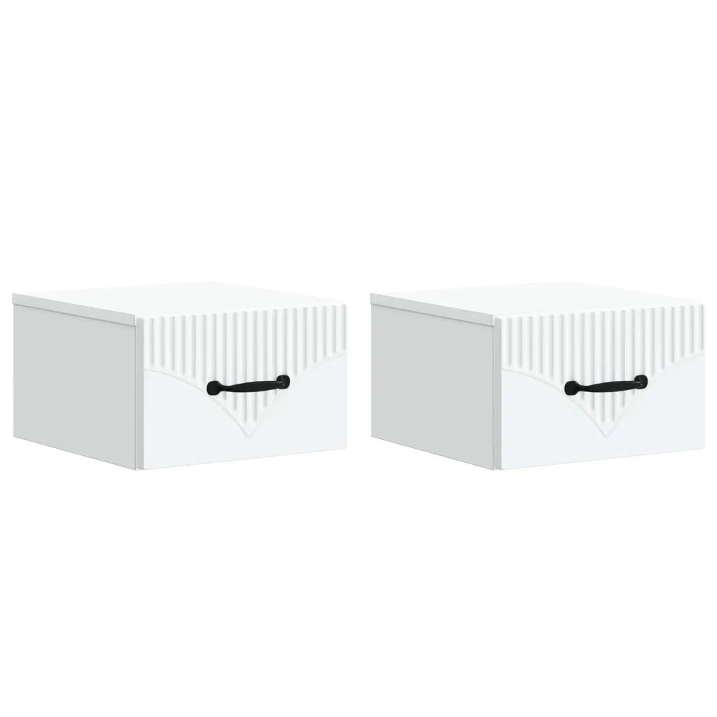 Mobiletto da notte a muro 2 pcs Bianco 34,5 x 33 x 20 cm 898936