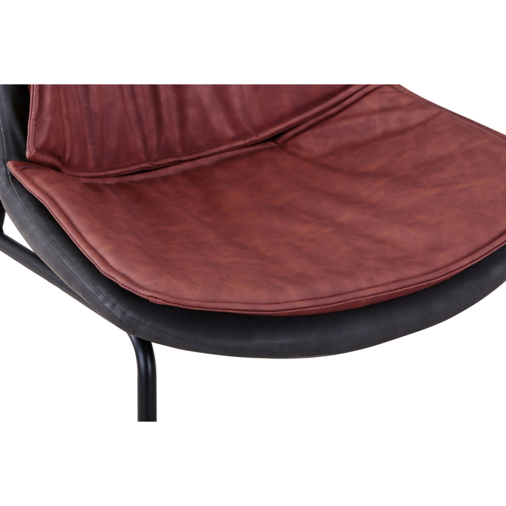 Sedia di design Brady in ecopelle marrone e grigio