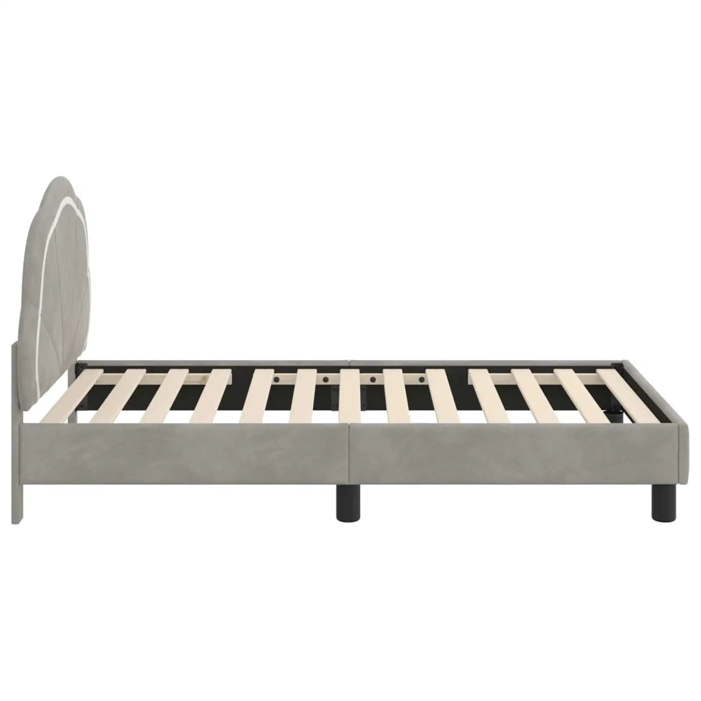 Struttura letto Bambini | Letto Infantile | Lettino con testata Grigio Chiaro 80 x 160 cm