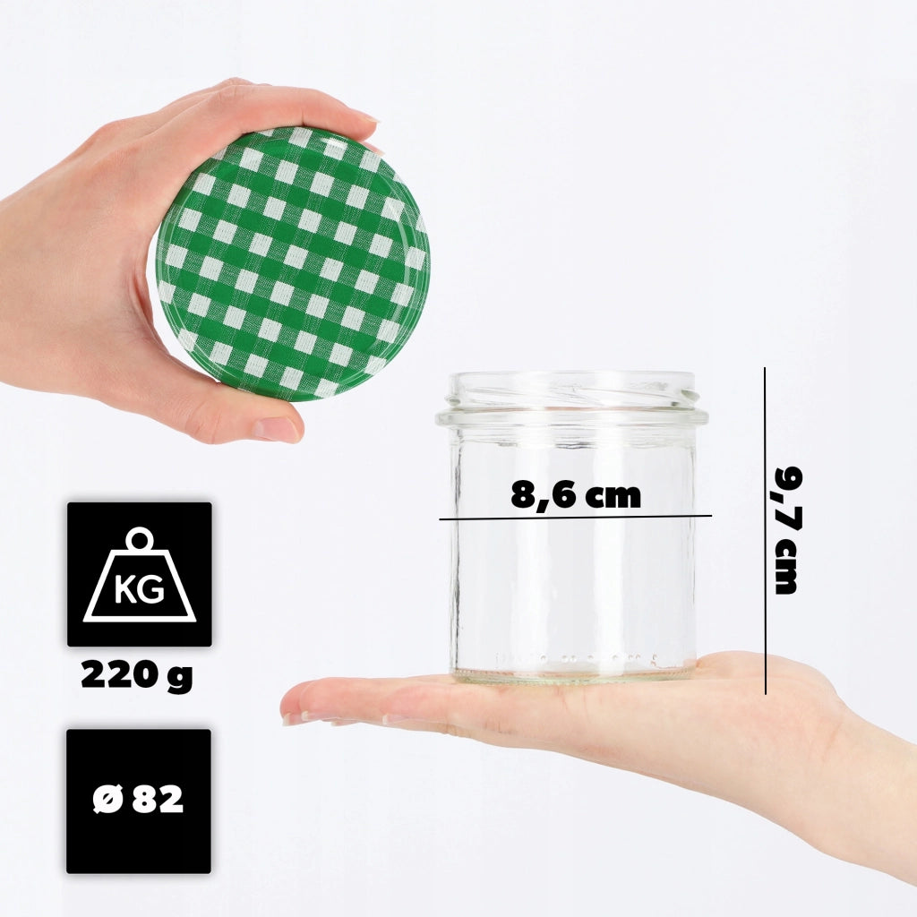 Barattoli di vetro KADAX Avila 350ml 50pz 82mm + coperchio "Green Lattice"