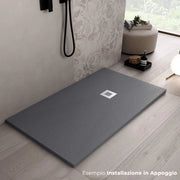 Piatto Doccia 80x140 cm in Pietra Bonussi Everest Antracite