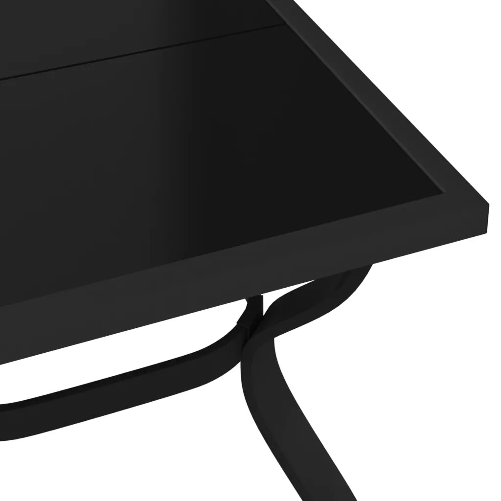 Tavolo da Giardino Nero 180x80x70 cm in Acciaio e Vetro cod mxl 34482