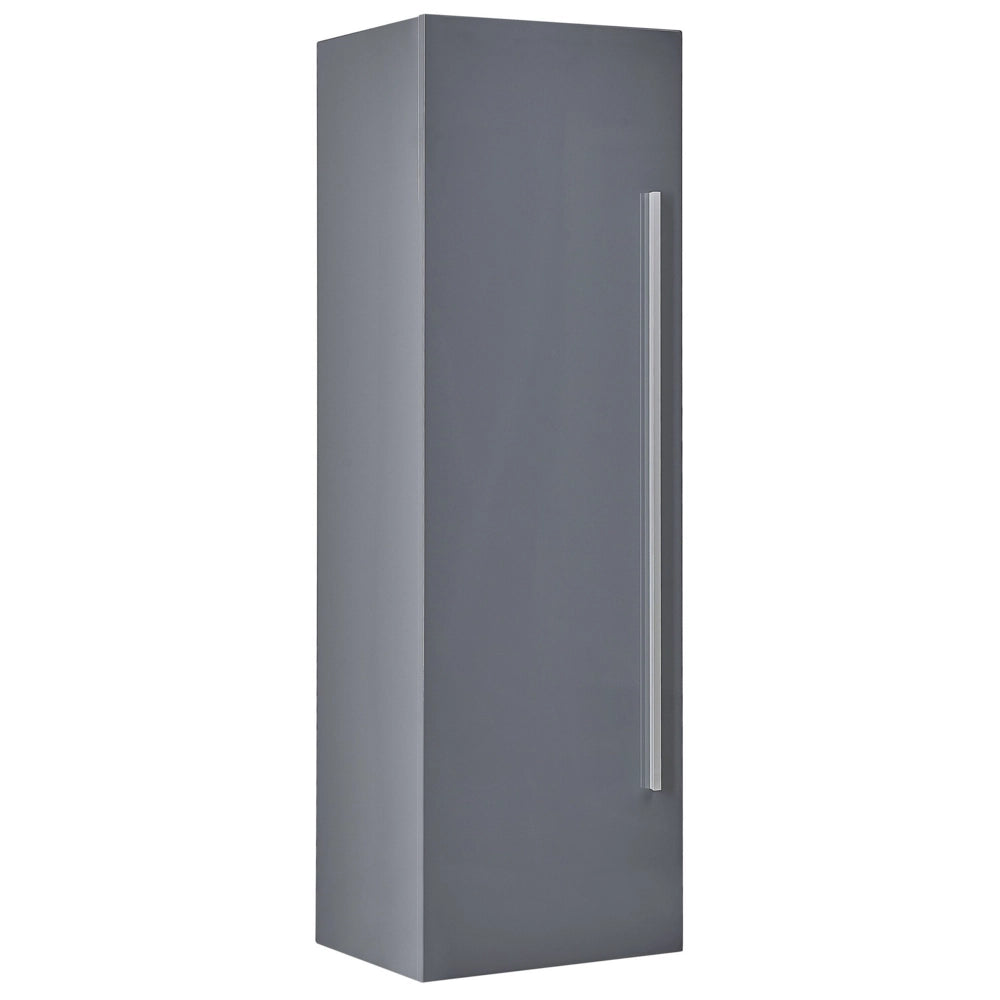Pensile da bagno in MDF grigio 132 x 40 cm con 4 ripiani a parete